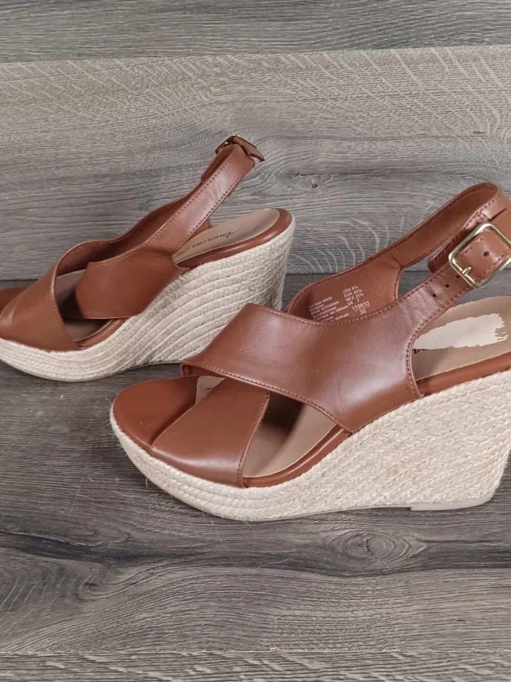 American Eagle Women's Size 8.5 Brown Wedge Heels With Buckles